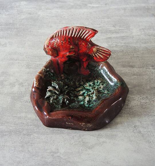 Old Ceramic Fish Ashtray from Vallauris