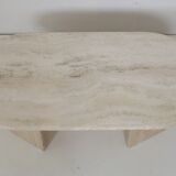 Oval travertine coffee table