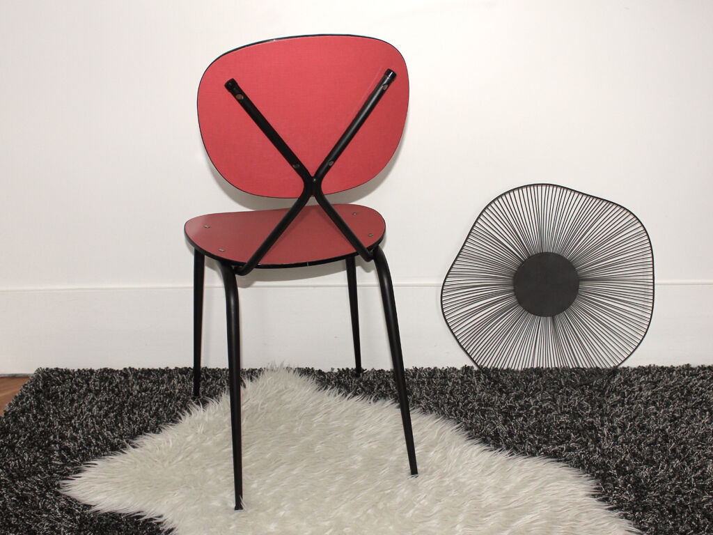Red formica chair from the 1960s