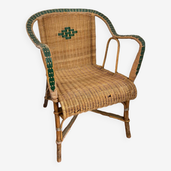 Vintage wicker armchair