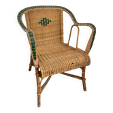 Vintage wicker armchair