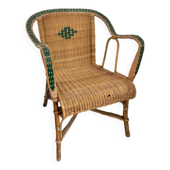 Vintage wicker armchair