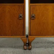 Art Deco Nightstands with Walnut Cabinet and Queen Anne Legs