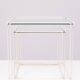Tables gigognes en verre blanc et transparent Isocele Max Sauze pour le studio Max Sauze