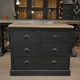 Old commerce stocking furniture has 6 black patinated fir drawers solid oak tray 1930