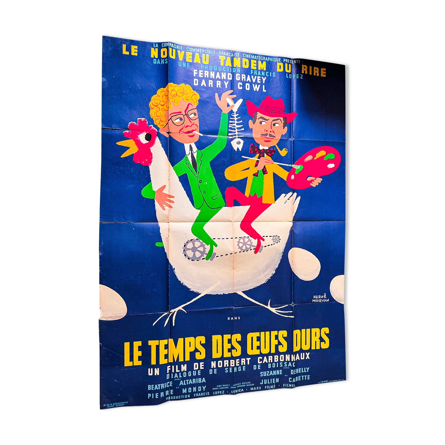 Authentic movie poster from 1958 "The Time of the Hard-boiled Eggs"