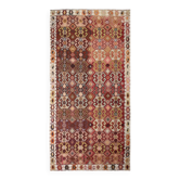 212x438Cm Terracotta Color Kilim Rug, Handwoven Wool Rug, Oushak Area Rug