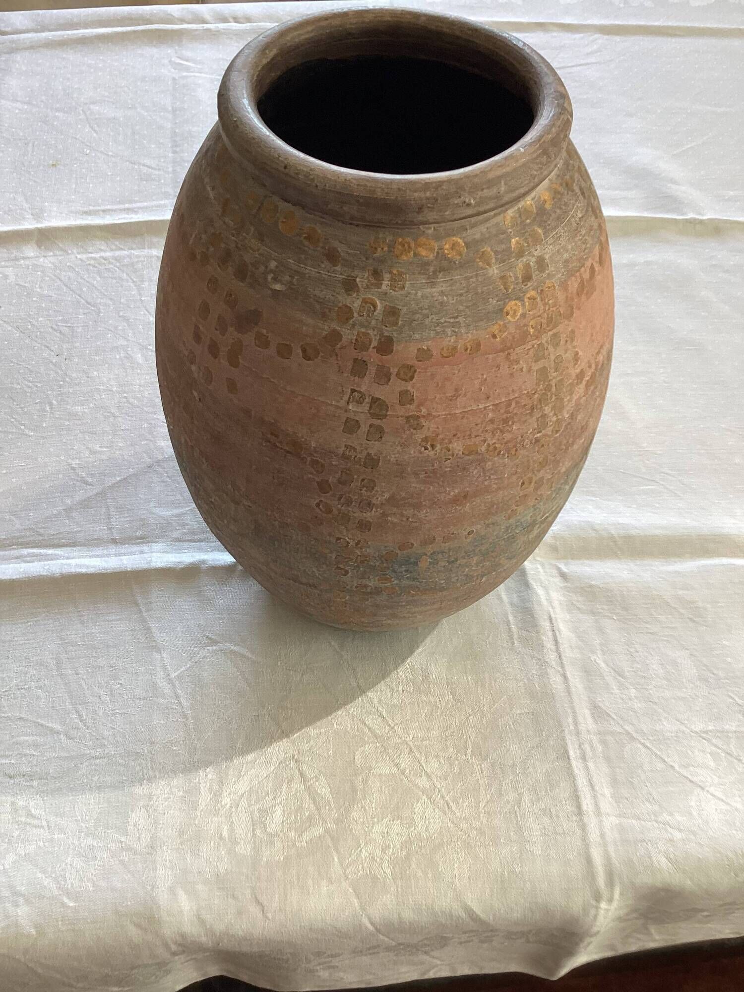 Vintage ceramic artisanal vase dimensions: height-30 cm-diameter-22 cm