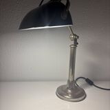 Lampe vintage 1930 Pirouett Art Déco opaline noire - 45 cm