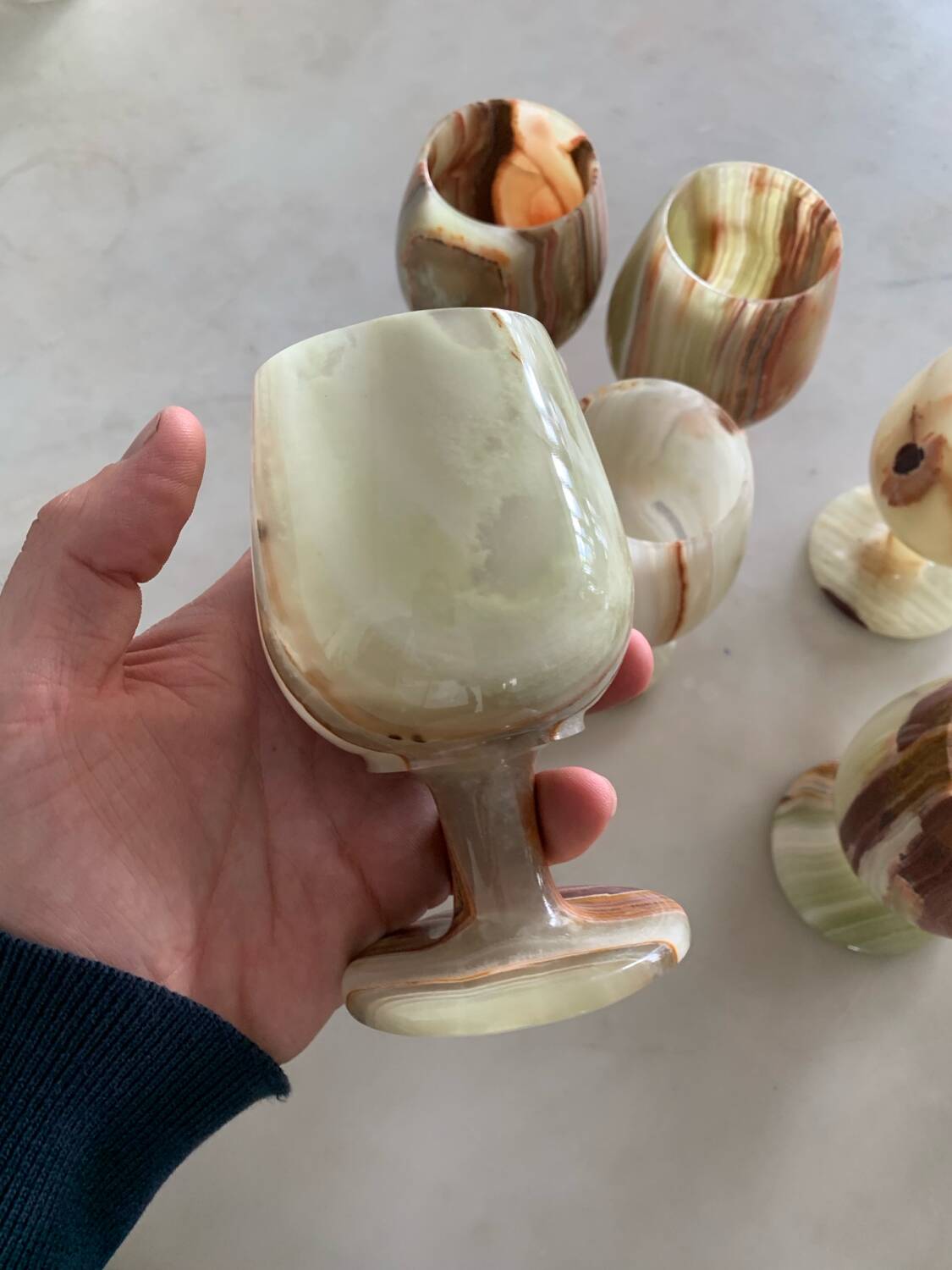 Vintage Onyx Glass Lot Circa 1970