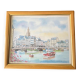 Tableau Le croisic le quai de l’aiguillon Roland Chetelat 89