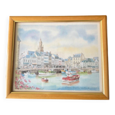 Tableau Le croisic le quai de l’aiguillon Roland Chetelat 89