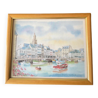 Tableau Le croisic le quai de l’aiguillon Roland Chetelat 89