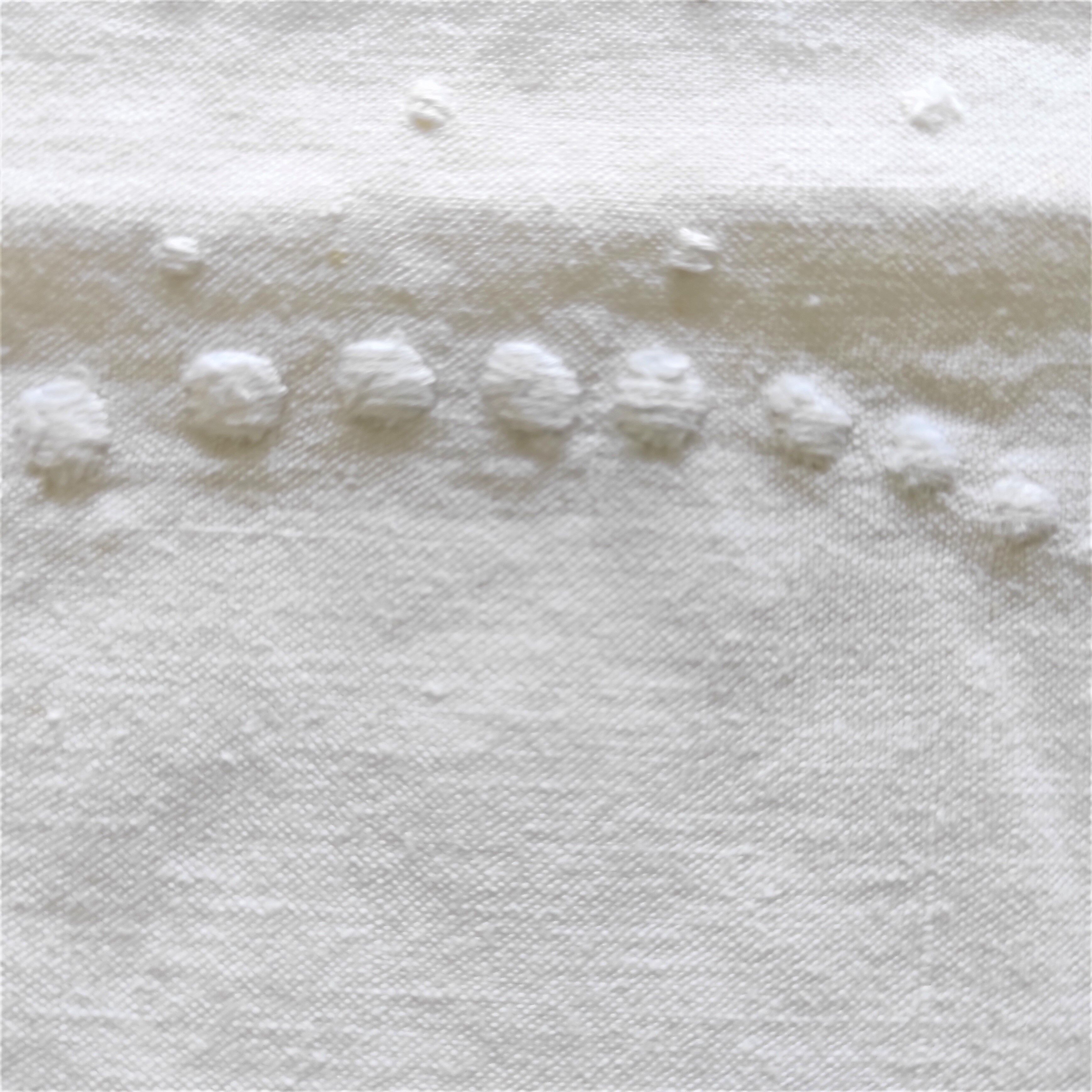 Large monogrammed old embroidered sheet of 235 cm x 330 cm material: linen and cotton