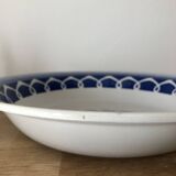 Plat creux blanc et bleu faïence badonviller vintage sublime