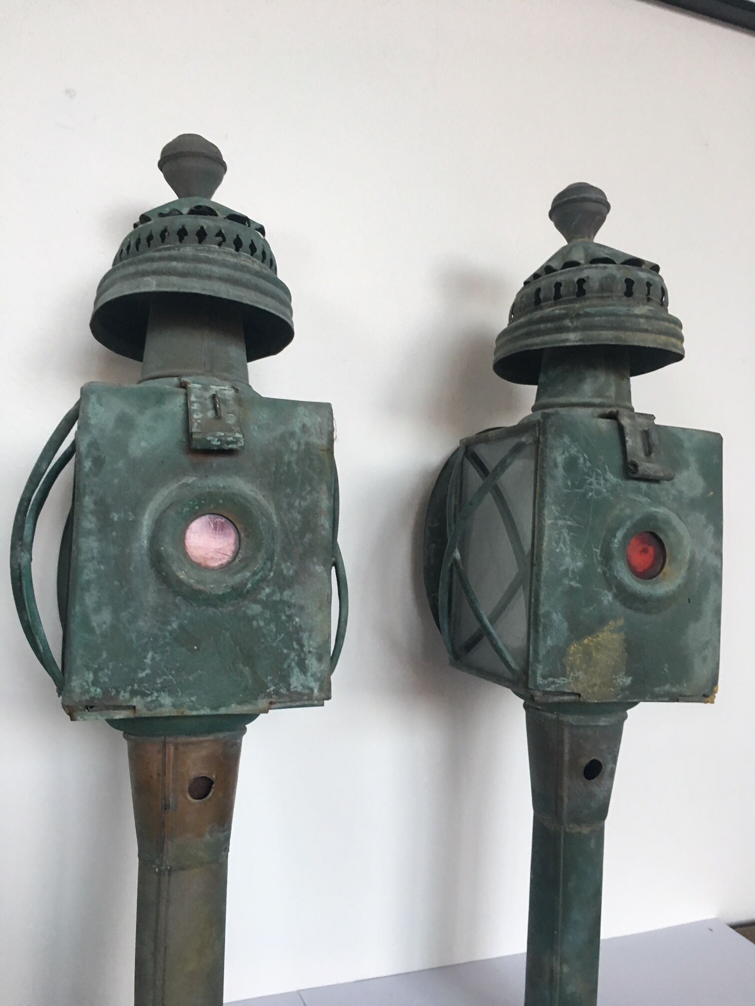 Anciennes lampes de calèche