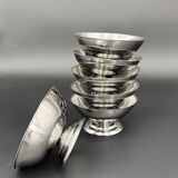 6 stainless steel dessert bowls – Vintage art deco style ice cream cups