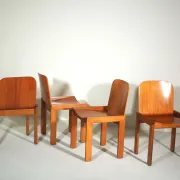 Dining Chairs Attributed to Afra and Tobia Scarpa for Molteni, Set of 4