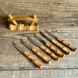 6 small bamboo knives