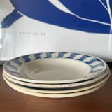 Mismatched blue soup plates