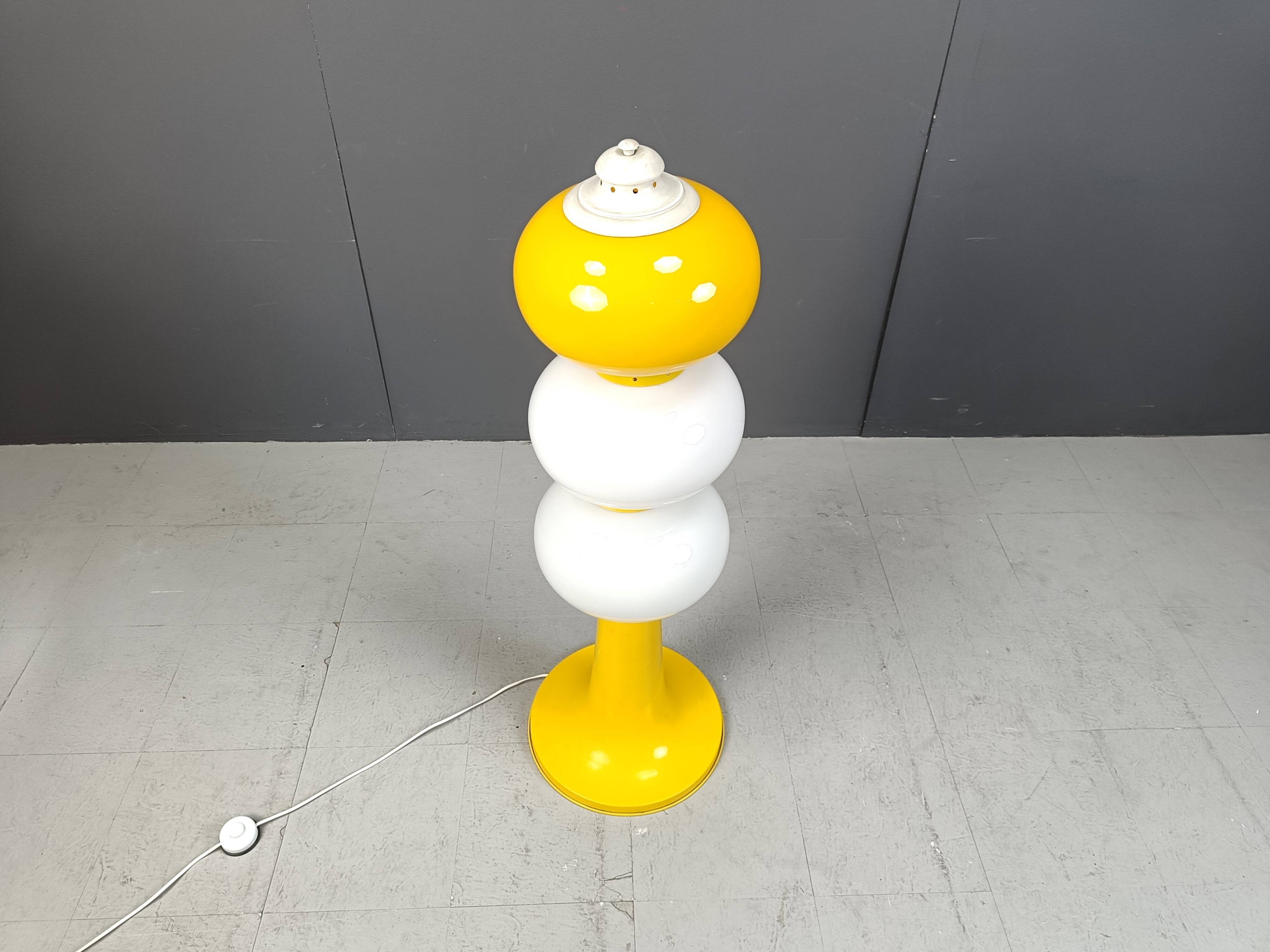 Mid century italian glass floor lamp, 1960s
