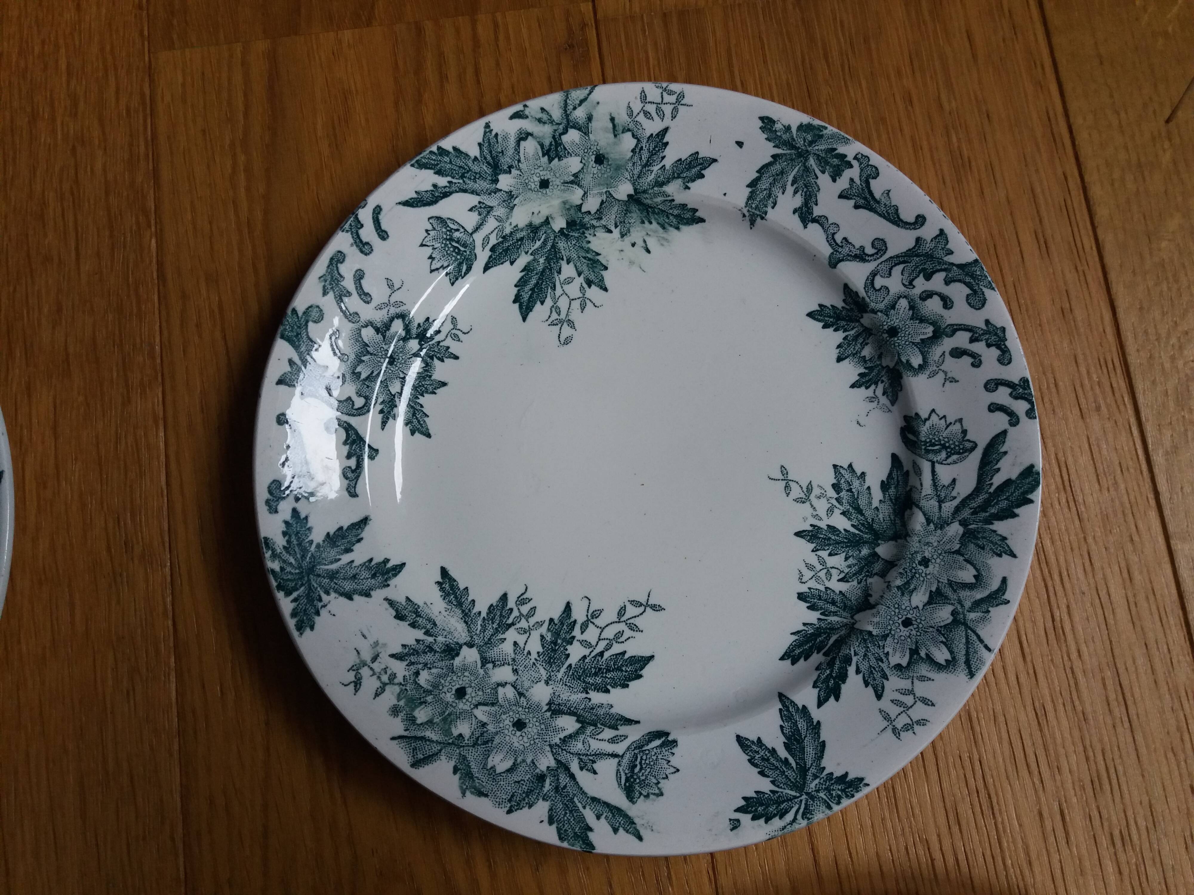 Assiettes Terre de fer Saint Amand décor Anémone