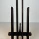 Pair of Modernist Steel Andirons with Vertical Bar Supports