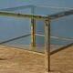 Table basse de style moderniste, style Romeo Rega en laiton et chrome