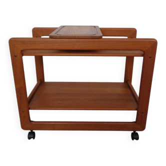 Large teak bar cart from Tarm Stole Møbelfabrik, Denmark, 1960s.