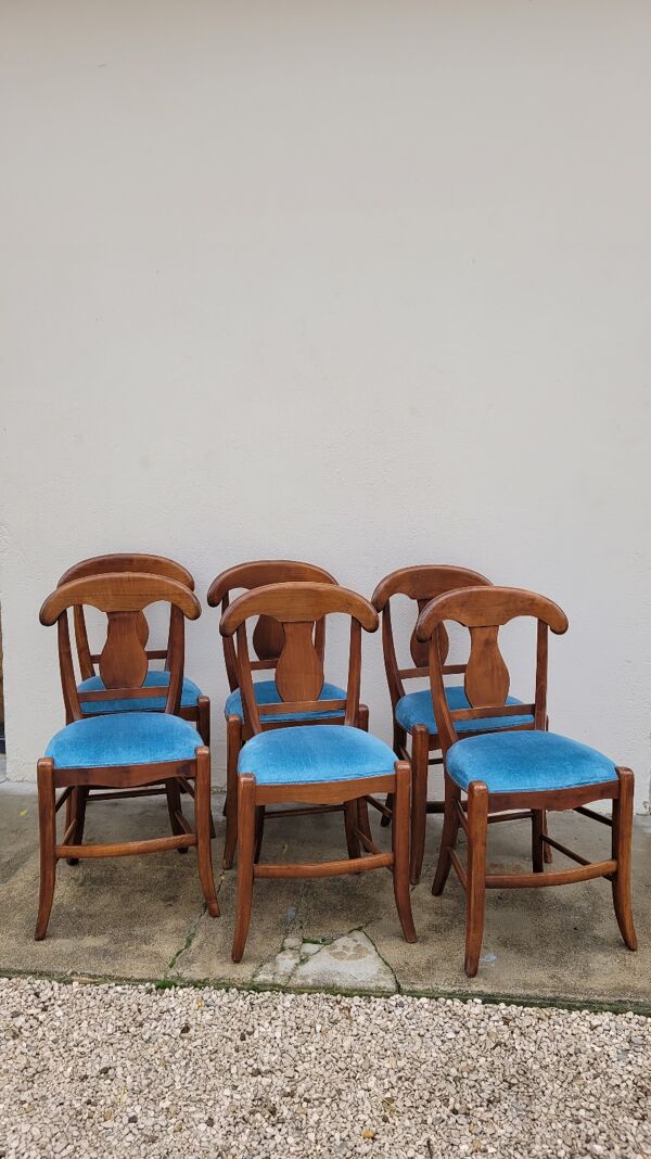 Série de 6 chaises style directoire en velours