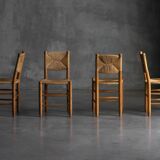 "Bauche" Dining Chairs by Charlotte Perriand for Steph Simon, France, 1950s