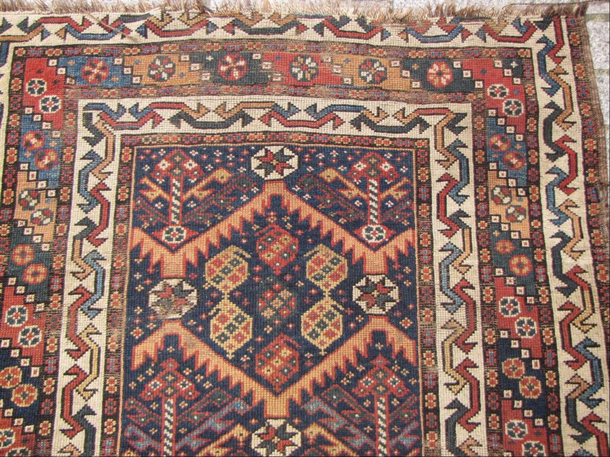 Old Persian rug 19th century handmade 118 X 215 cm