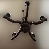 Louis XVI style wooden chandelier, 1890s