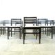 Vintage brutalist dining chairs, set of 10 - 1970s
