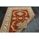 1970s Vintage Turkish Oushak Handmade Wool Cotton Orange Area Rug 173x230