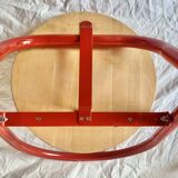 Vintage folding chair in red painted metal and wood