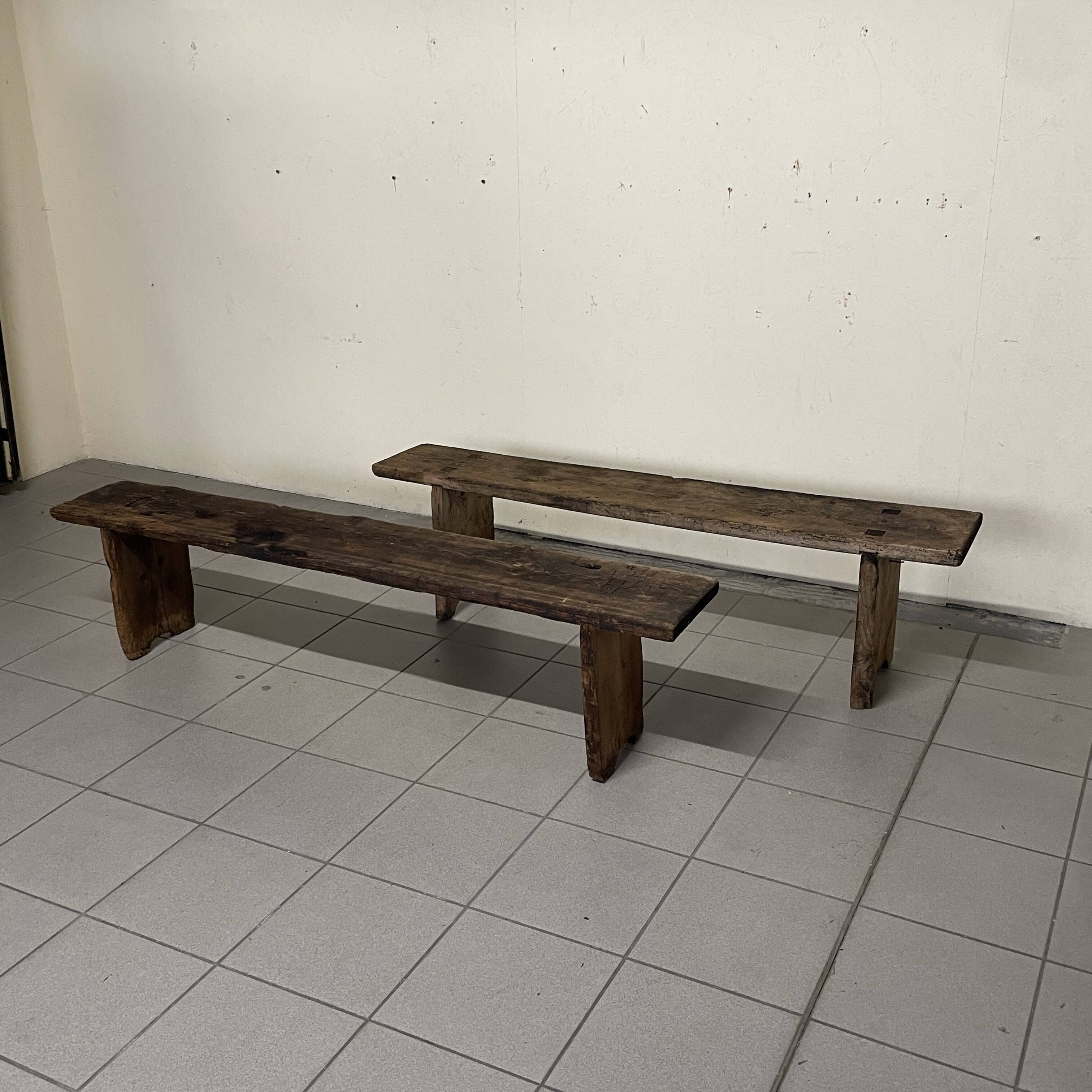 Pair of rustic benches, early 1900s