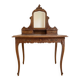 Antique carved wooden dressing table with marble and mirror.