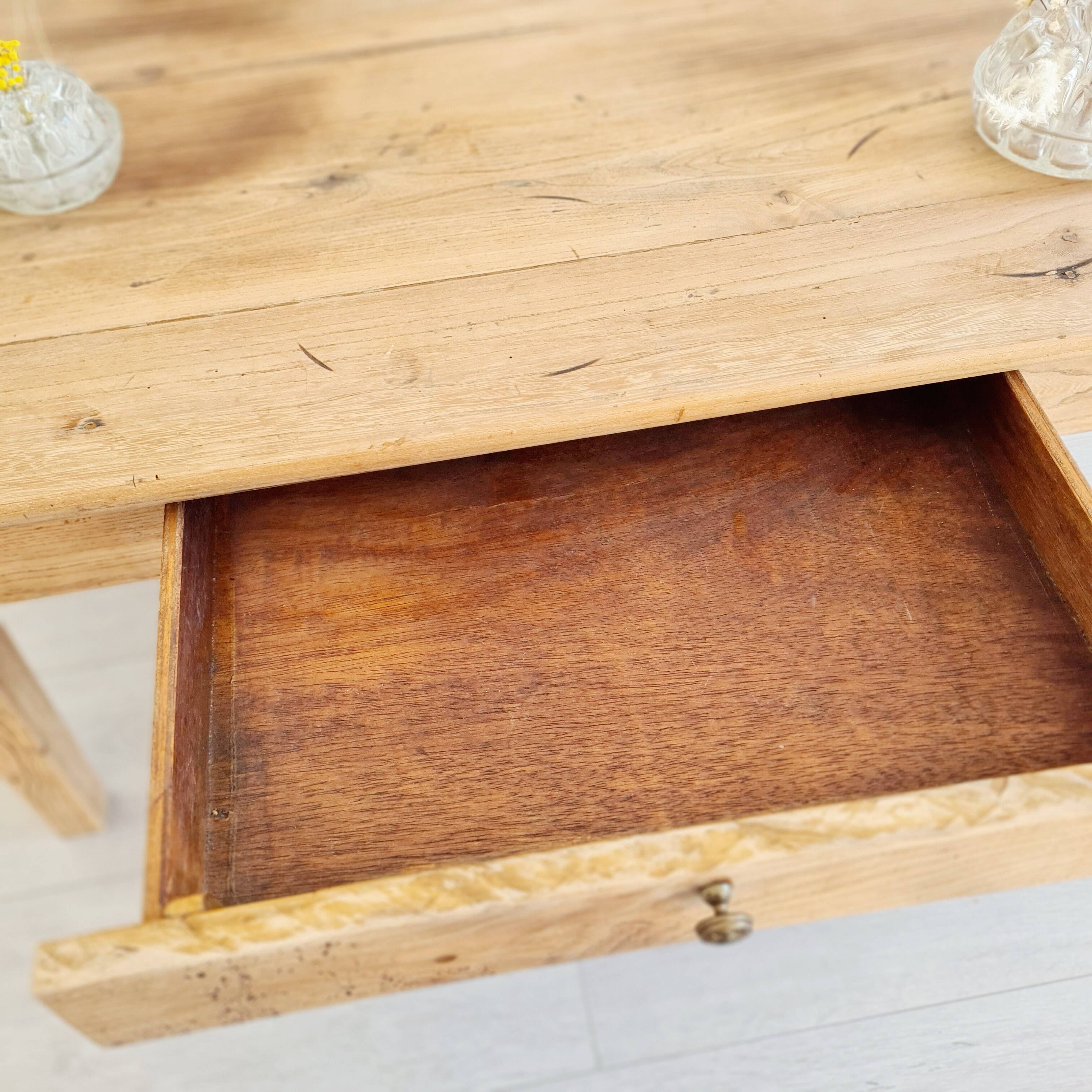Table de ferme basse bois brut