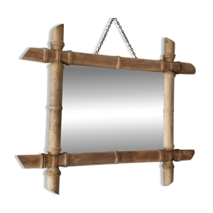 Miroir ancien faux bambou