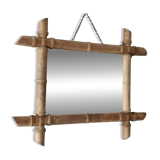 Antique mirror with faux bamboo