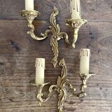 Paire d'appliques en laiton style rocaille