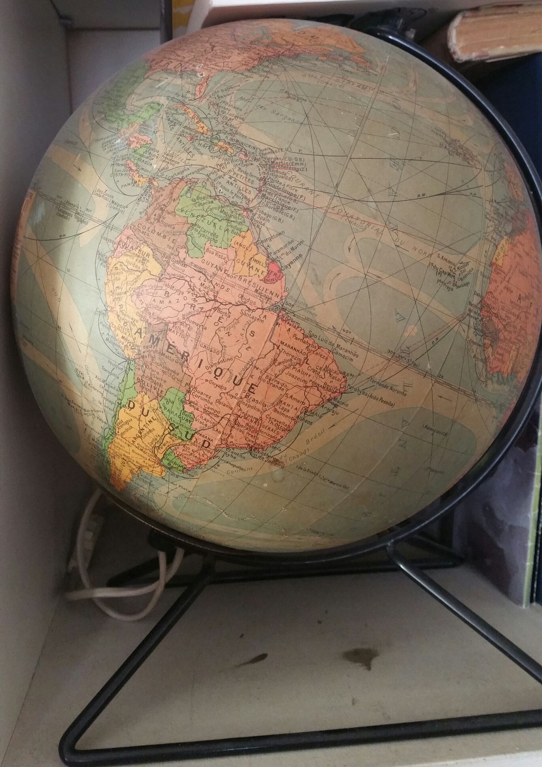 Luminous globe 1930s Perrina