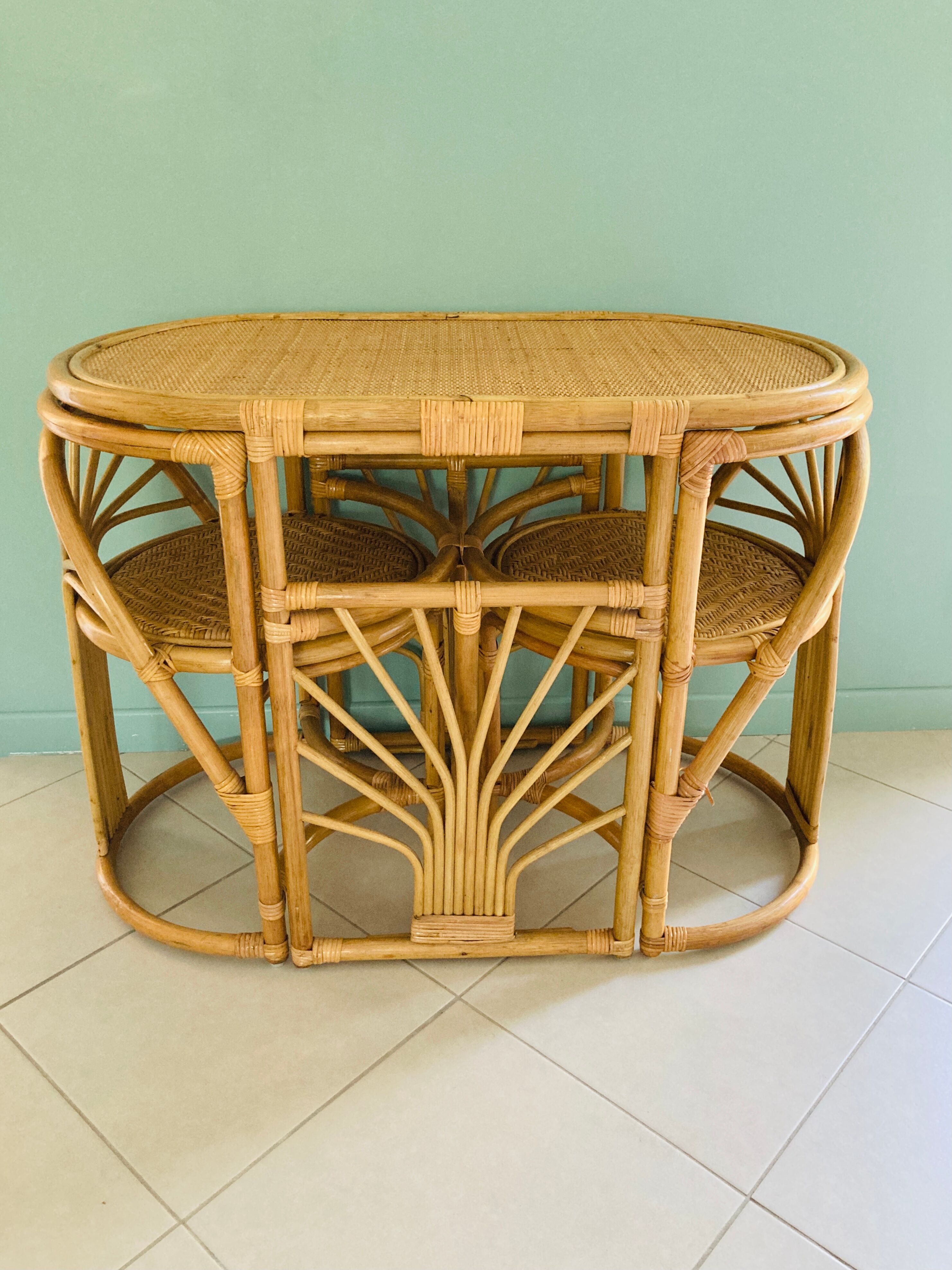 Garden lounge set Art deco in rattan and wicker