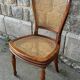 Four caned and wood chairs, Louis Philippe style, vintage, 1960s