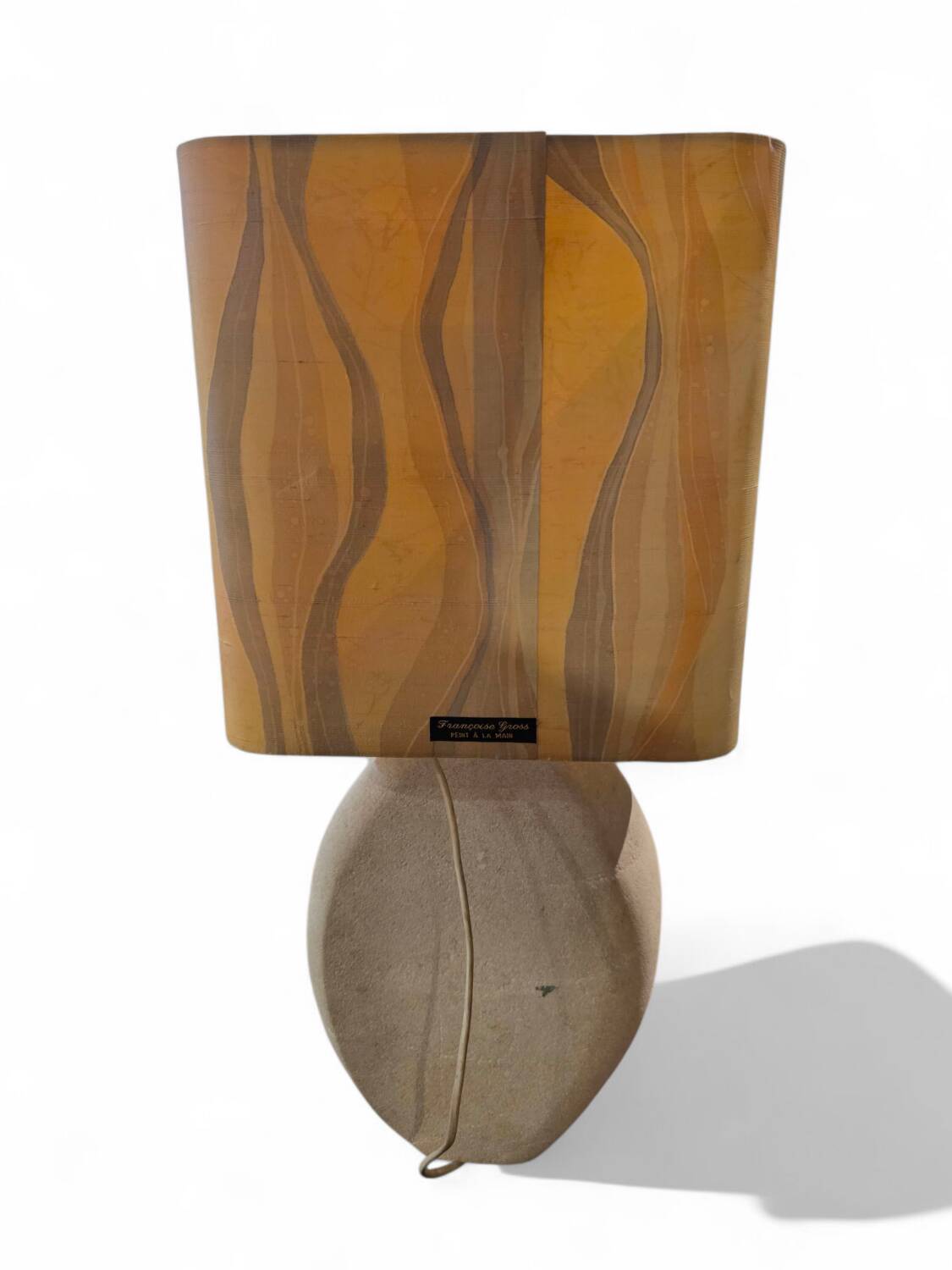 Rare lampe en pierre de calcaire Maison Brusson circa 1990