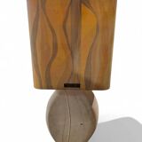 Rare lampe en pierre de calcaire Maison Brusson circa 1990