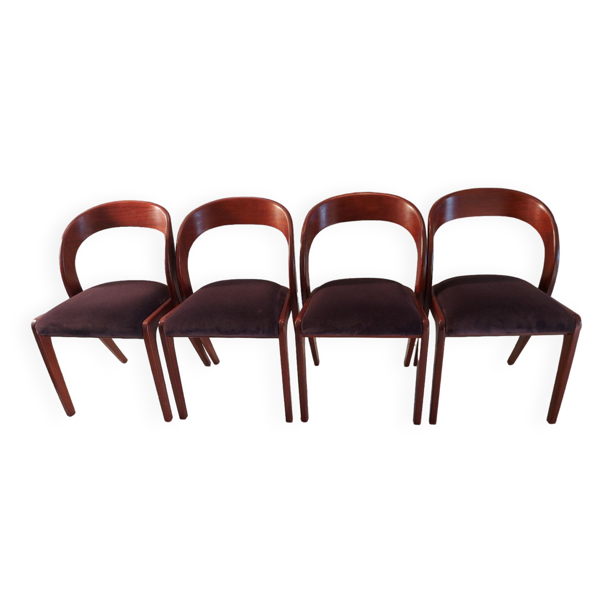 Set of 4 Gondola model chairs by Baumann vintage 1970s