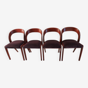 Suite de 4 chaises modèle Gondole maison Baumann vintage 1970s