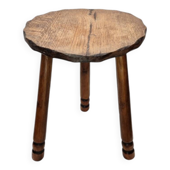 French Oak Tripod Stool, 1960s